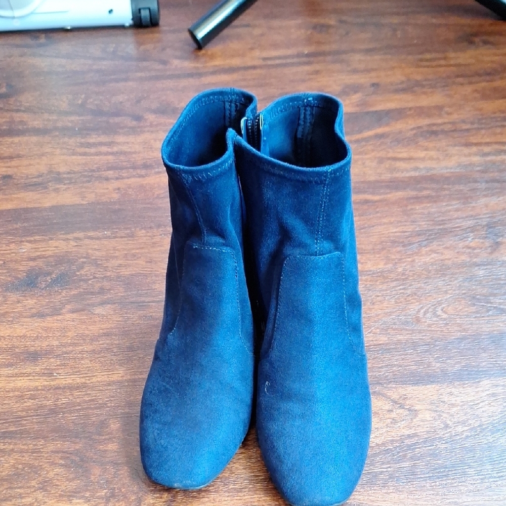 Kelly & Katie Blue Suede Ankle Booties